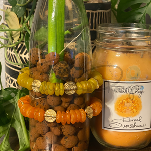 Bottle Bottle Tree Bracelets - Mandarin with Small Brass Baule Suns