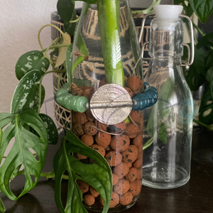 Bottle Bottle Tree Bracelets - Haint Blue & Bottle Green with Large & Small Metal Baule Suns