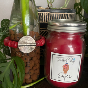Bottle Bottle Tree Bracelets - Blood Crimson with Large Metal Baule Sun