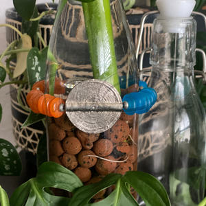 Bottle Bottle Tree Bracelets - T.O. Turquoise & Mandarin with Large & Small Metal Baule Suns